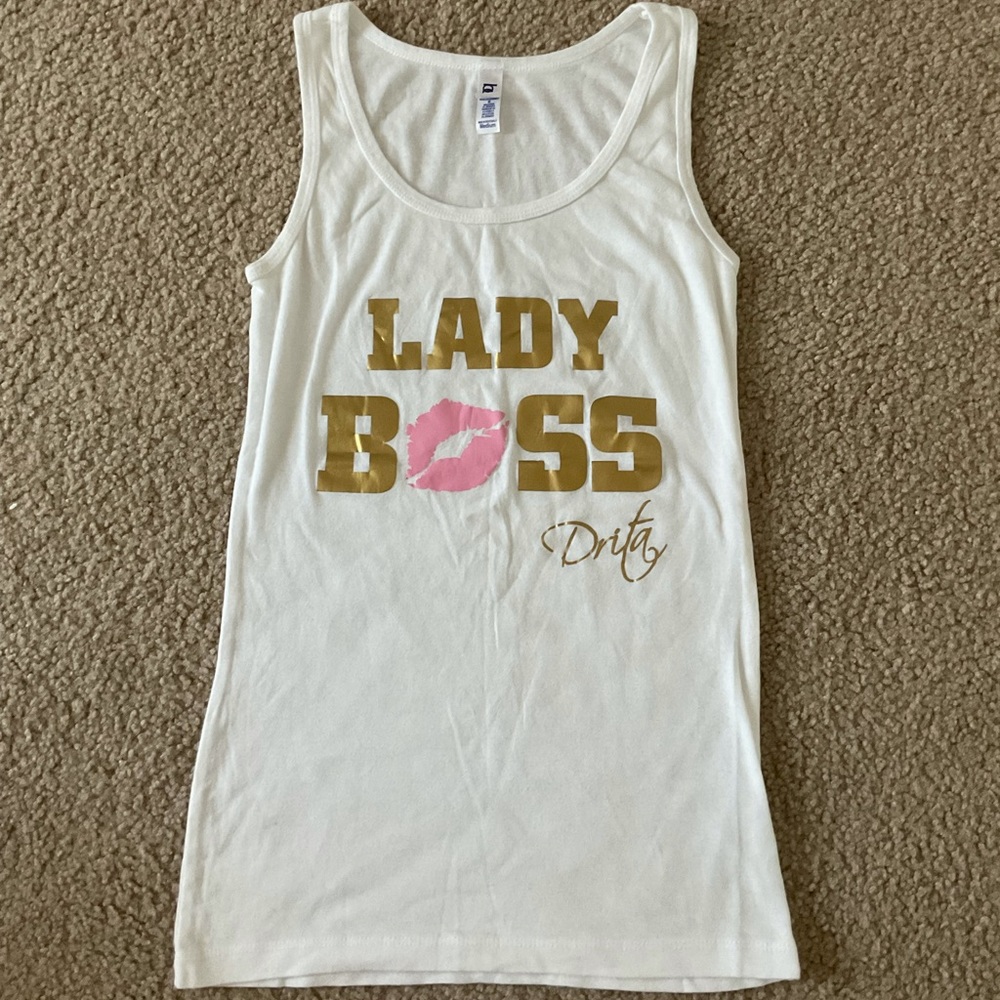 Lady Boss by Drita White Tank Top Size M